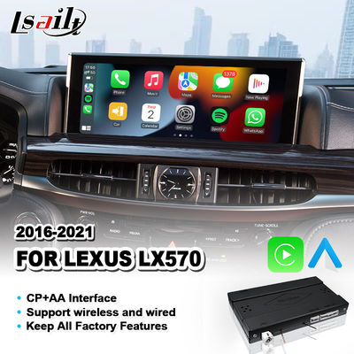 Antarmuka Android Auto Carplay Nirkabel untuk Lexus LX 570 LX450D LX570 2016-2021