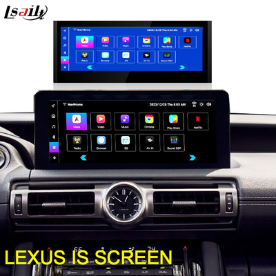 Lexus Android Screen 10,25 Inch Qualcomm 8 Core GPS Navigasi CarPlay Tampilan untuk Lexus IS300 IS250 IS350 2020-2023